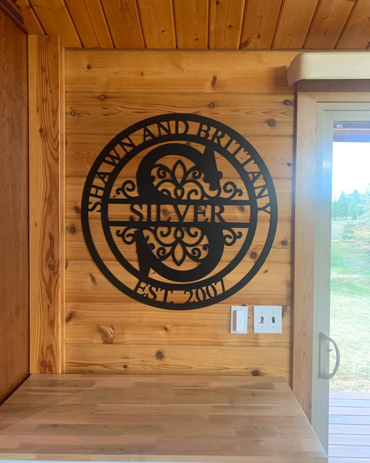 Custom Family Monogram Name Sign