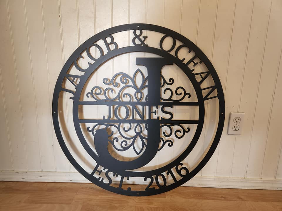 Custom Family Monogram Name Sign