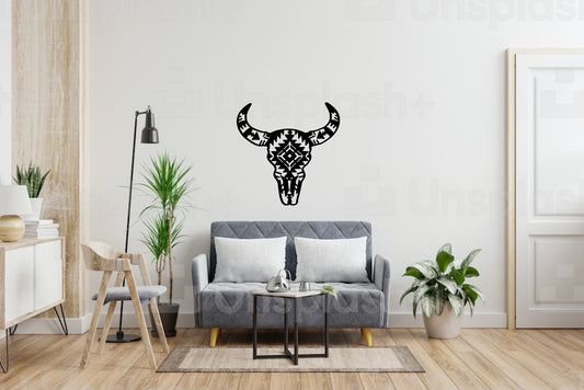 Aztec Bull Metal Art Wall Decor